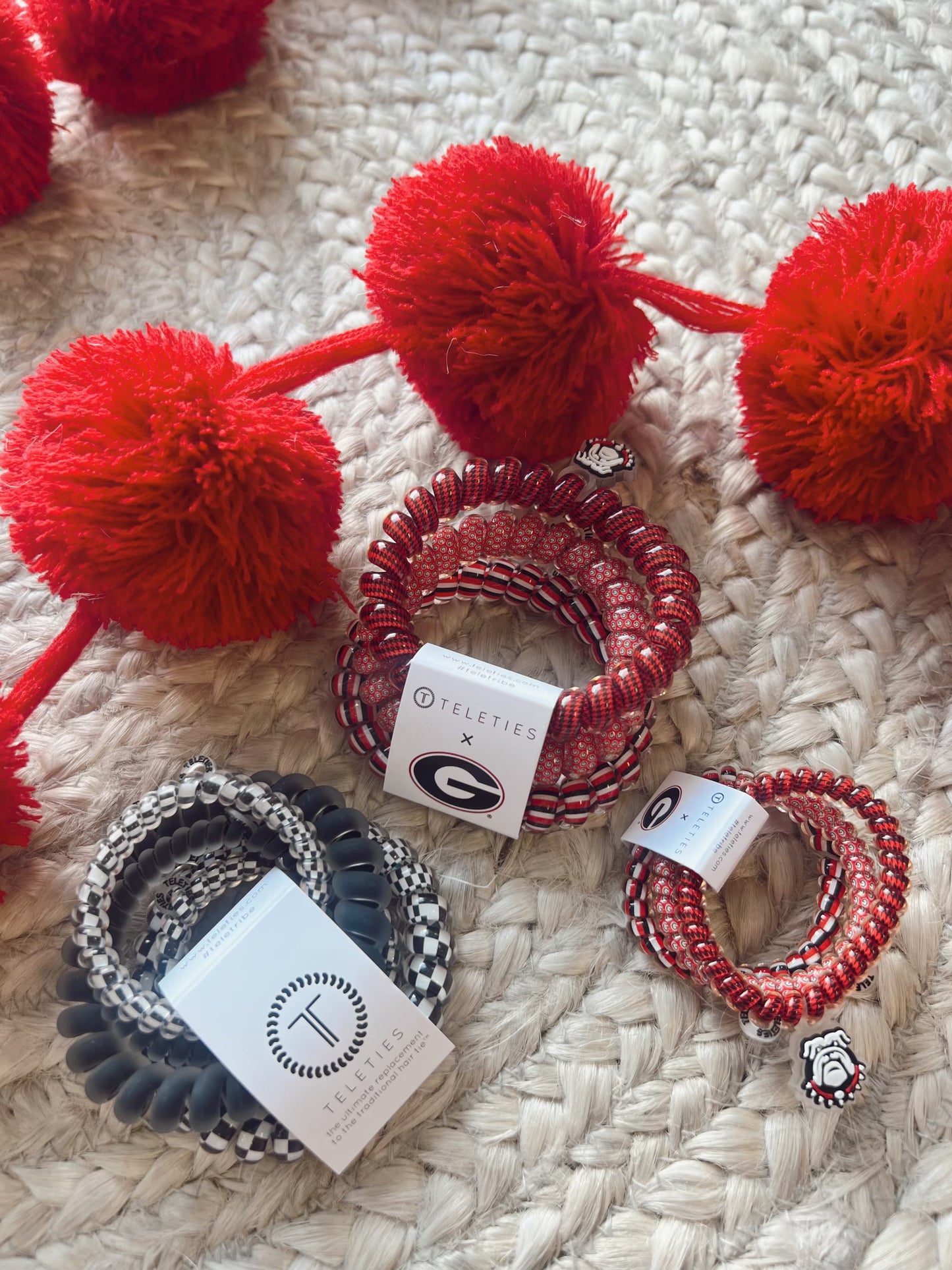 TELETIES University of Georgia LARGE Hair Tie