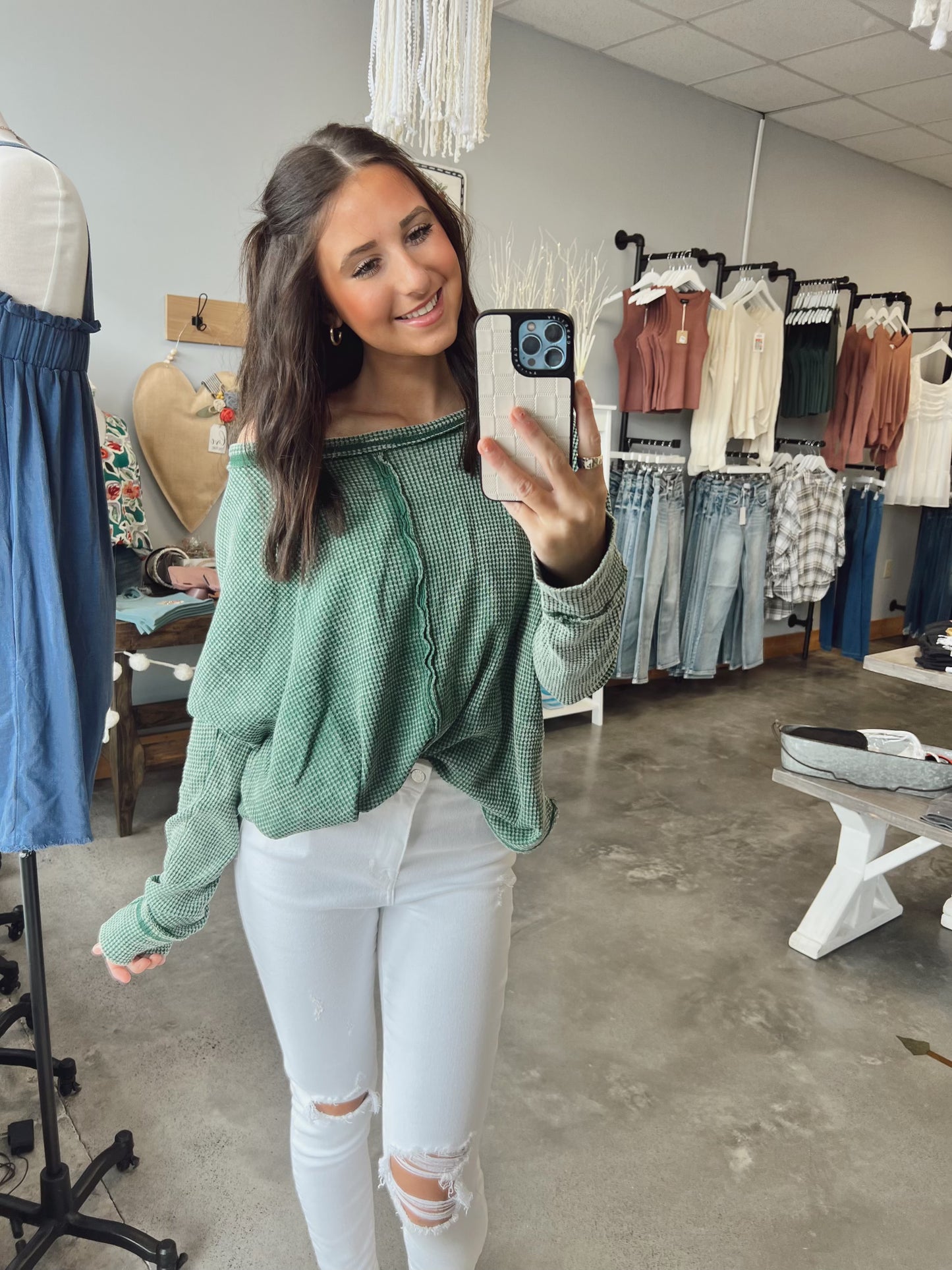 The Waverly Long Sleeve Waffle Top