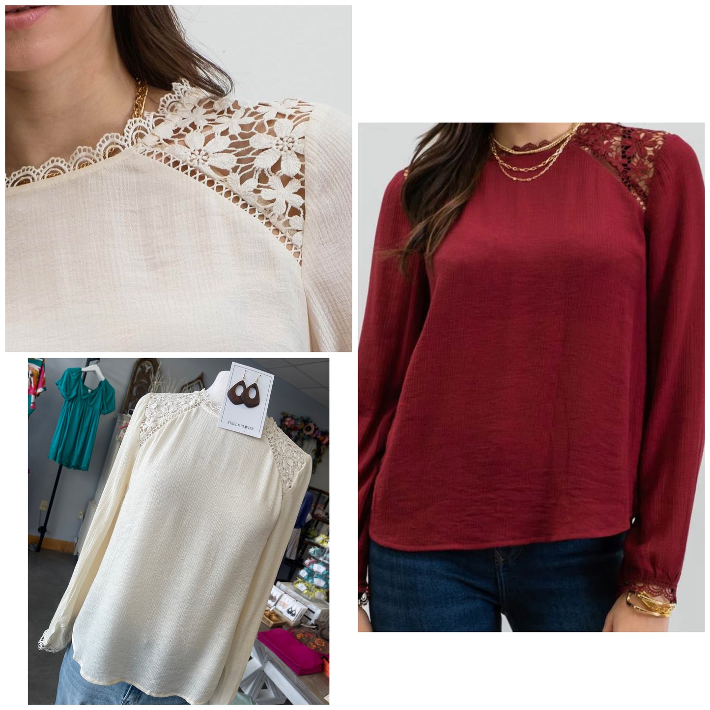 The Lillie Lace Top (S-L)(2 Colors)