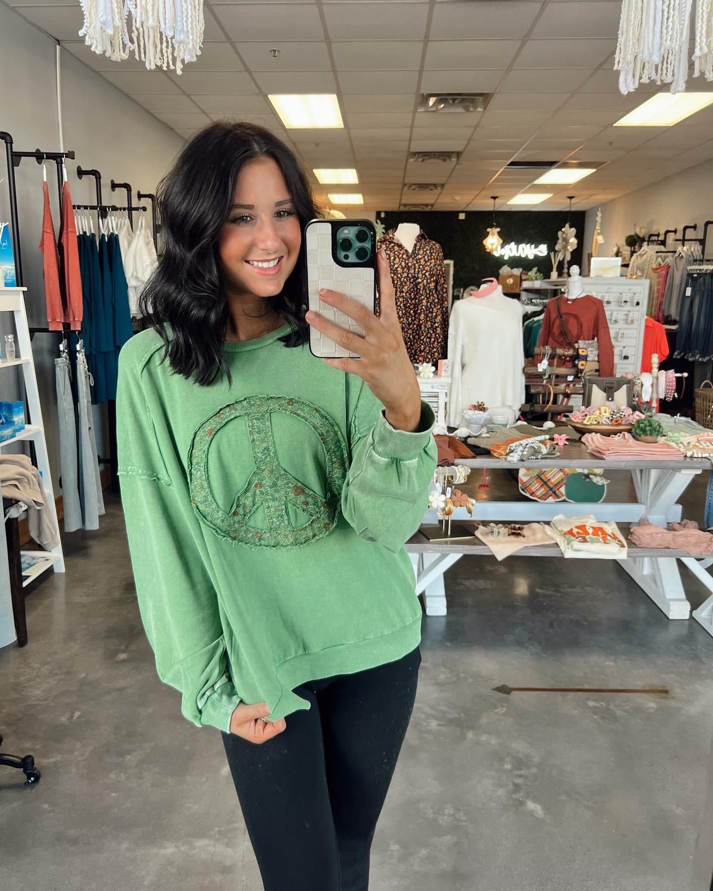 Vintage Peace Sign Sweatshirt (S-L)(Multiple Colors)
