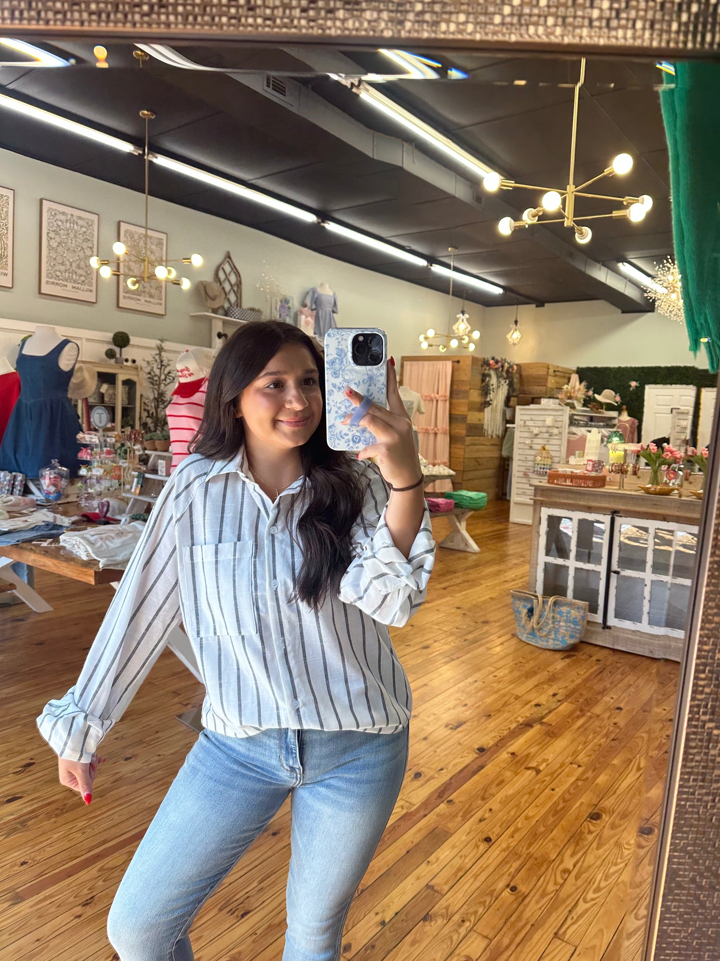 The Stripe Button Down Top (S-XL)