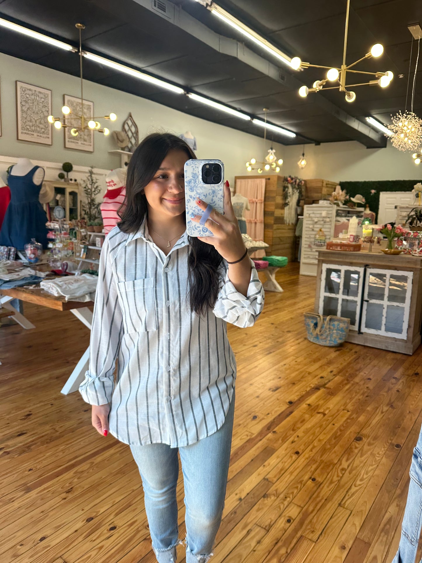 The Stripe Button Down Top (S-XL)