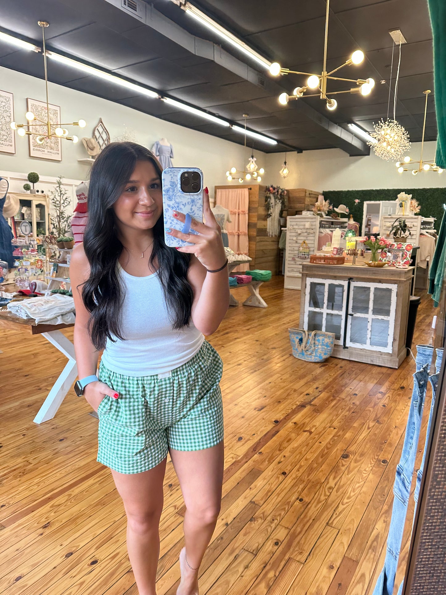 The Green Gingham Shorts (S-XL)