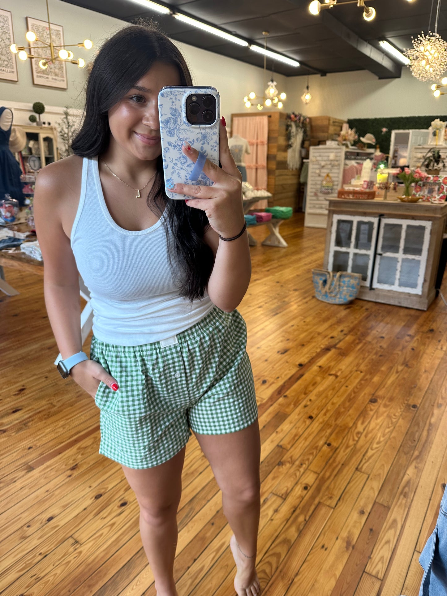 The Green Gingham Shorts (S-XL)