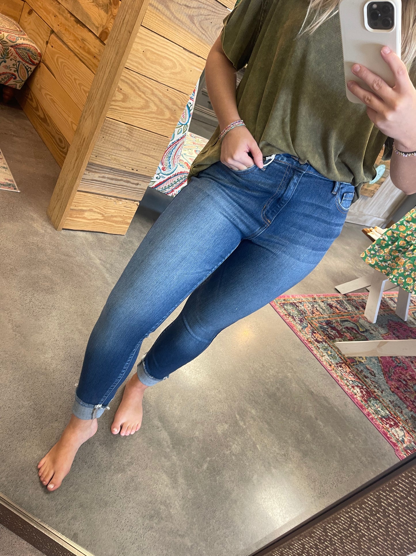 Cello Mid Rise Fray Skinnies (Sizes 1-13)