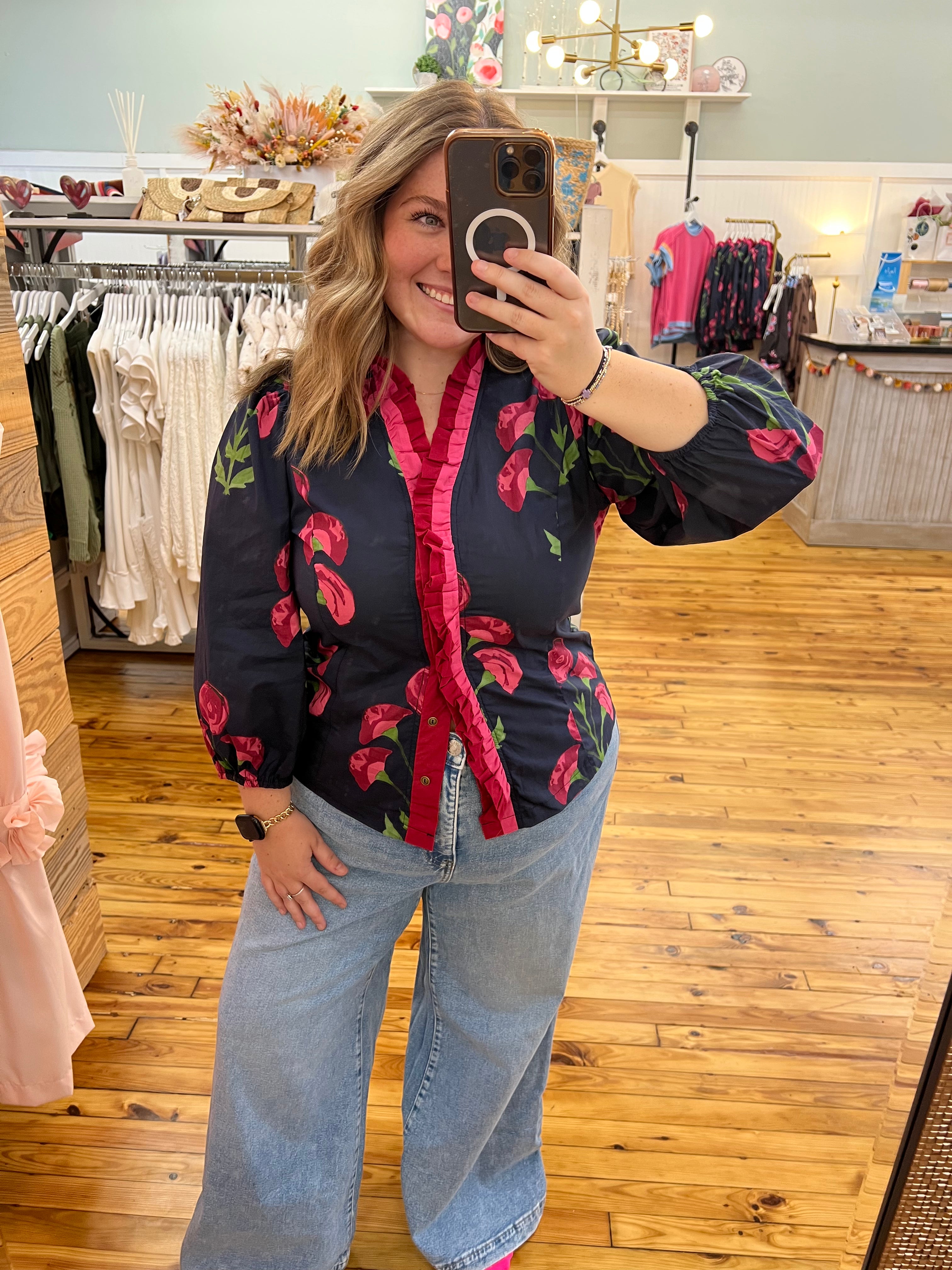 The Avery Blouse (S-2X)(3 Color Options)