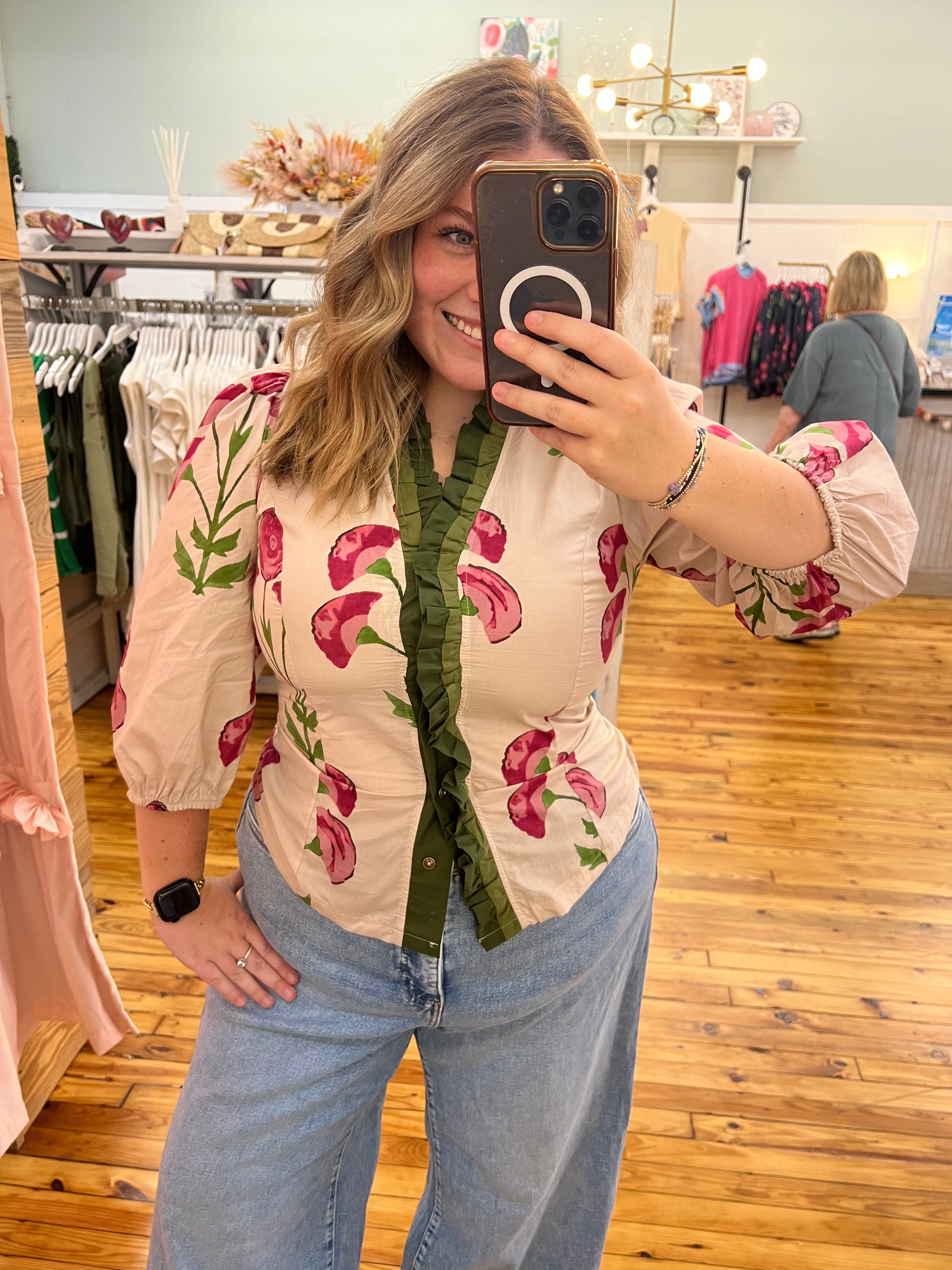 The Avery Blouse (S-2X)(3 Color Options)