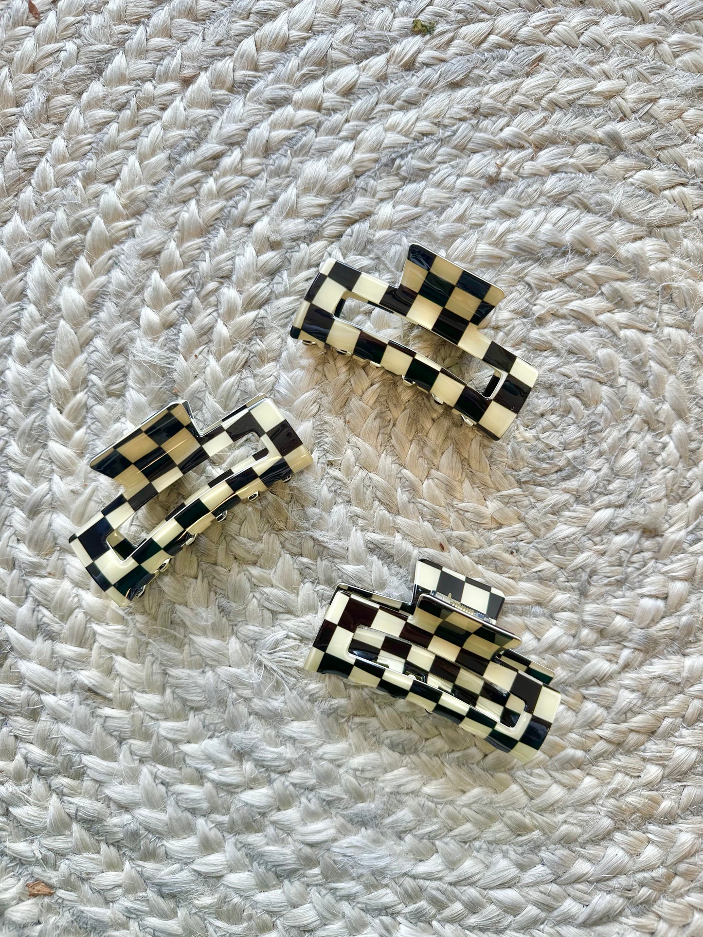 Checkered Hair Claw Clip