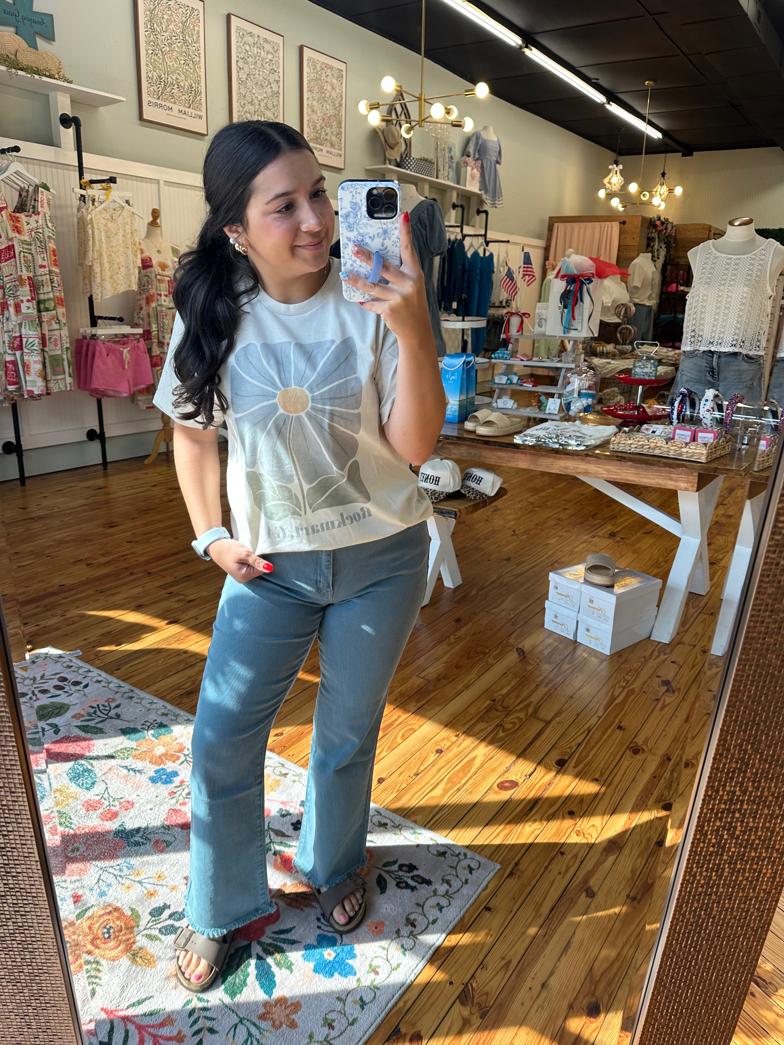 Acid Washed BOOTCUT Cropped Colored Pants (S-XL)(multiple color options)