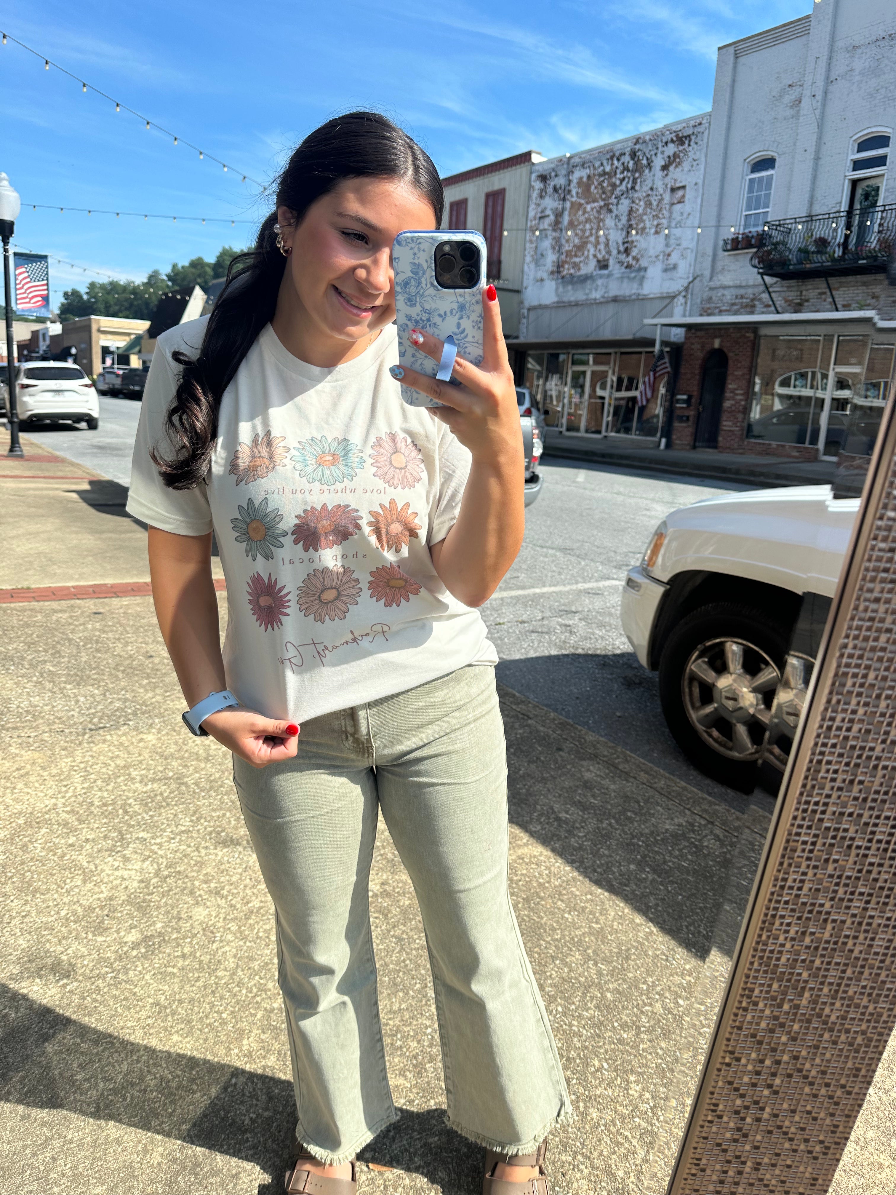 Acid Washed BOOTCUT Cropped Colored Pants (S-XL)(multiple color options)