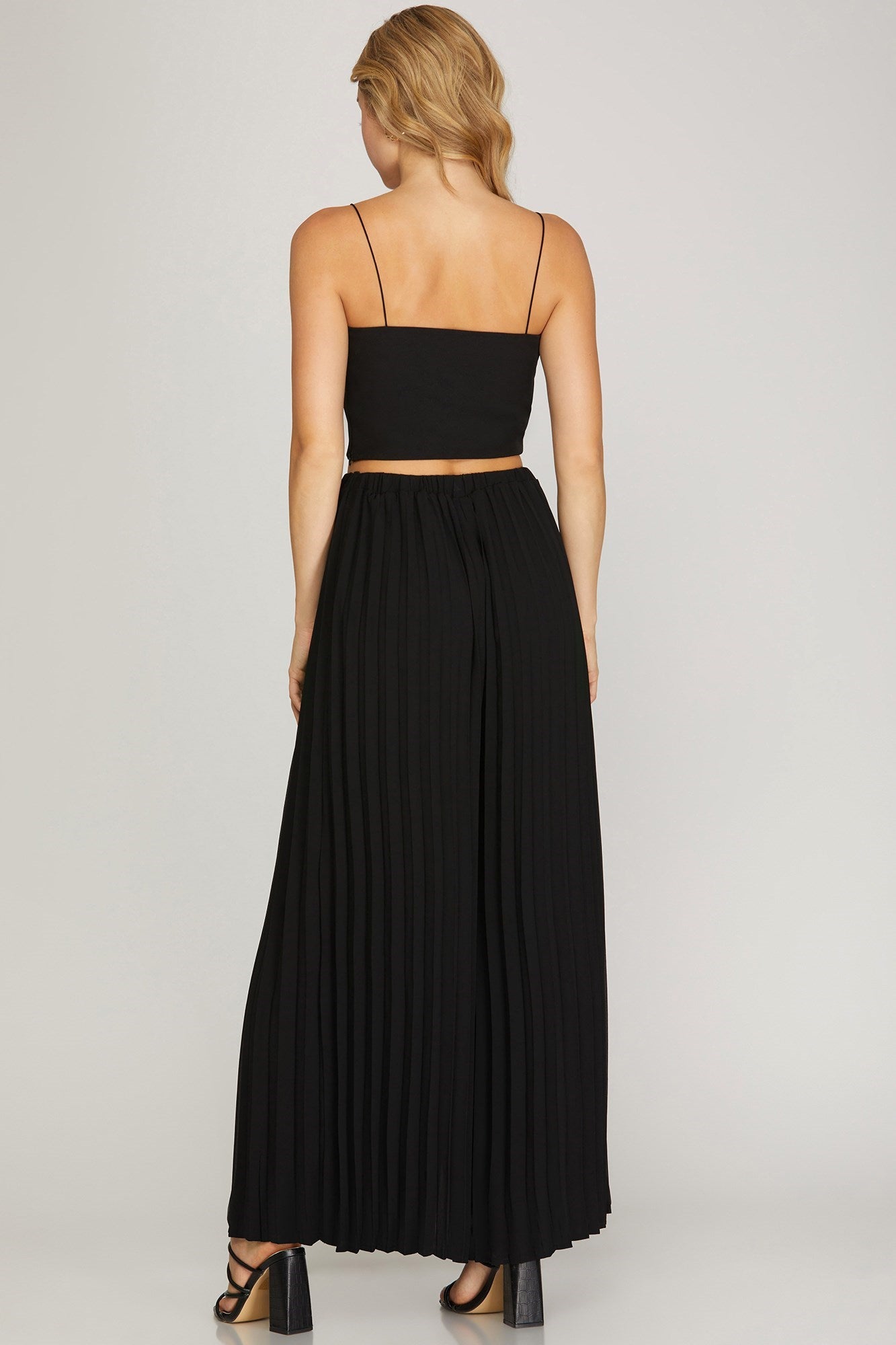 Wide Leg Pleated Chiffon Pants (S-L)