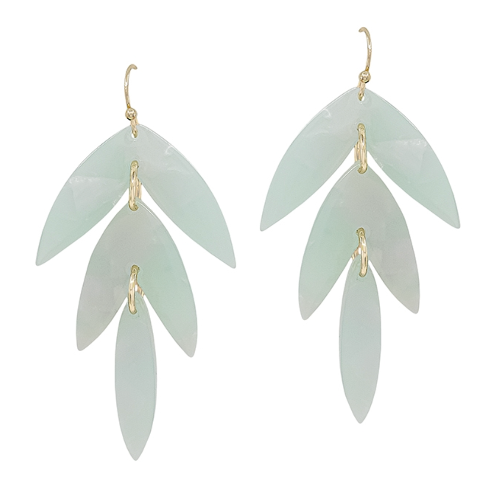 Acrylic Leaf Shape Earrings (4 Colors)