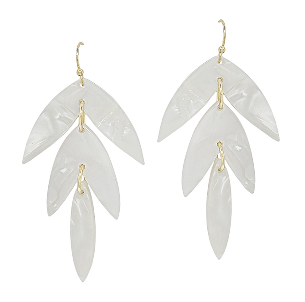 Acrylic Leaf Shape Earrings (4 Colors)