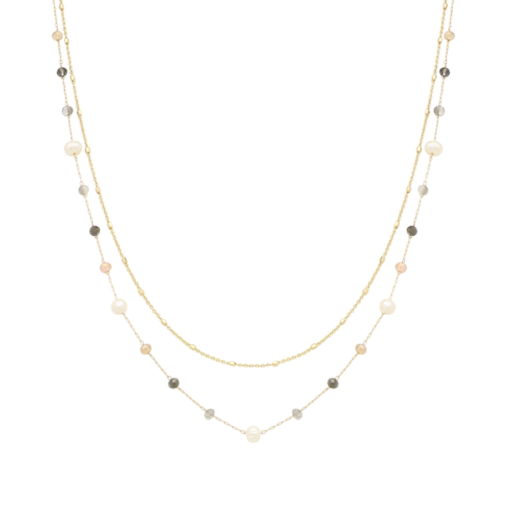 Gold Chain with Crystal Necklace