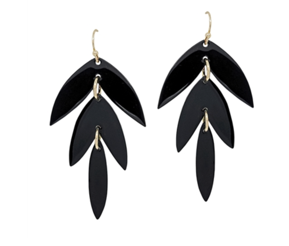 Acrylic Leaf Shape Earrings (4 Colors)