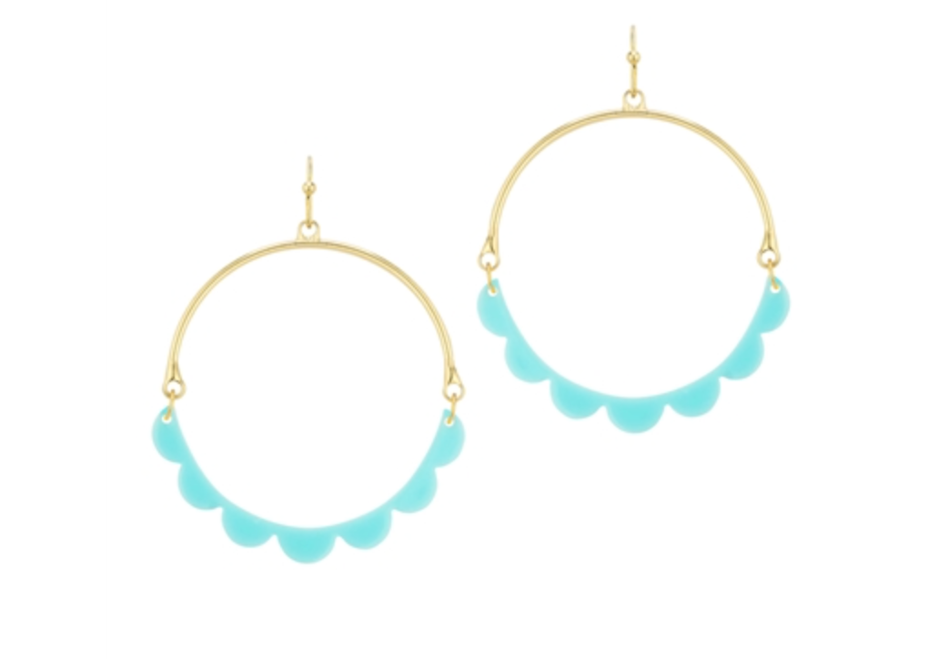 Gold Scalloped Hoop Earrings (3 Colors)