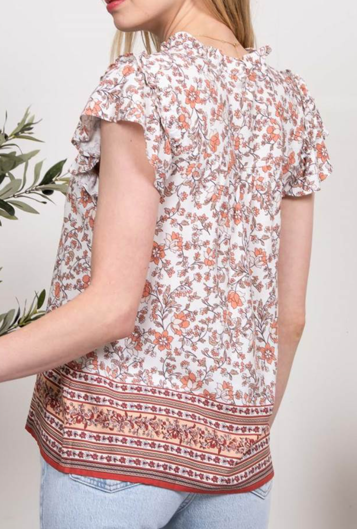 SALE! Flower Field Top (S-L) 2 COLORS
