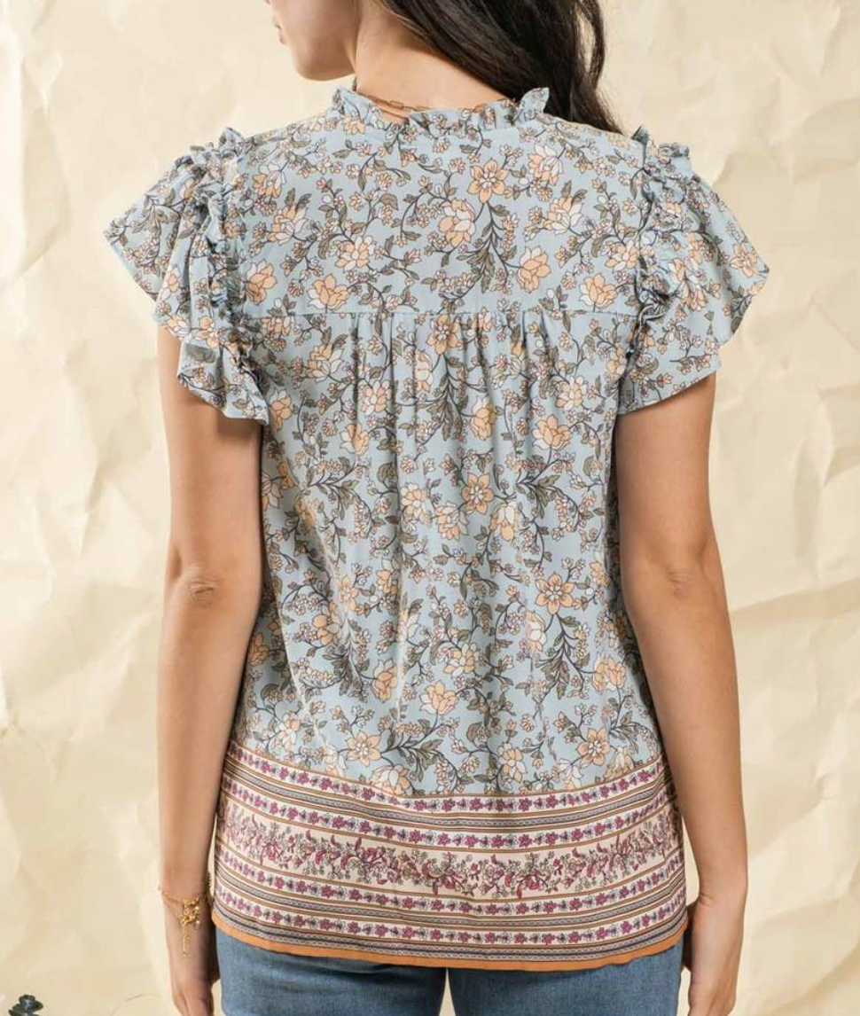 SALE! Flower Field Top (S-L) 2 COLORS