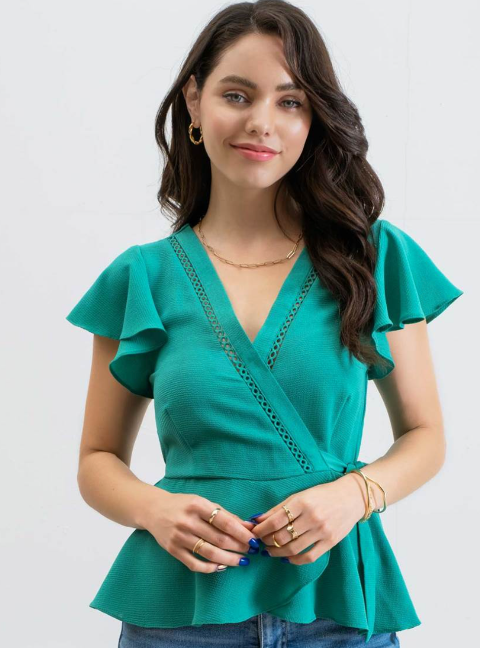 SALE!! The Wendy Wrap Top (S-L) 2 COLORS