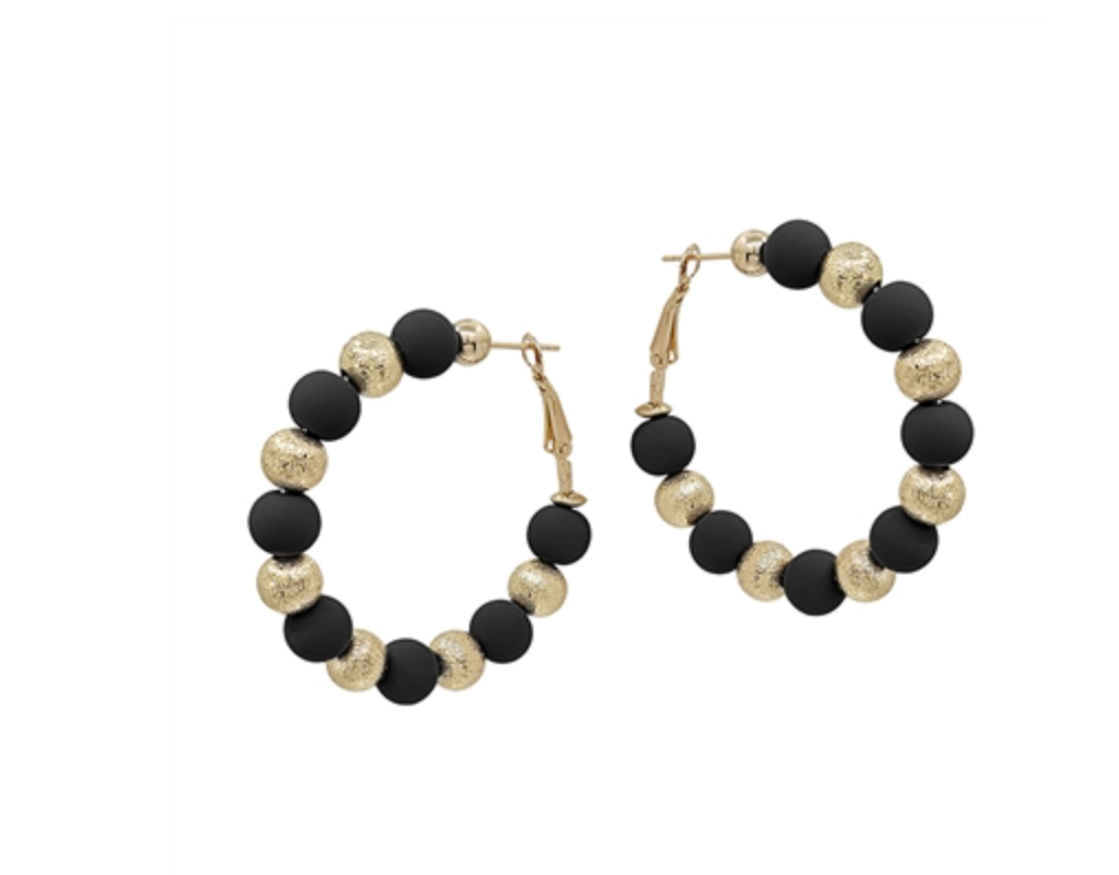 Clay Beaded Earrings (Red or Black)
