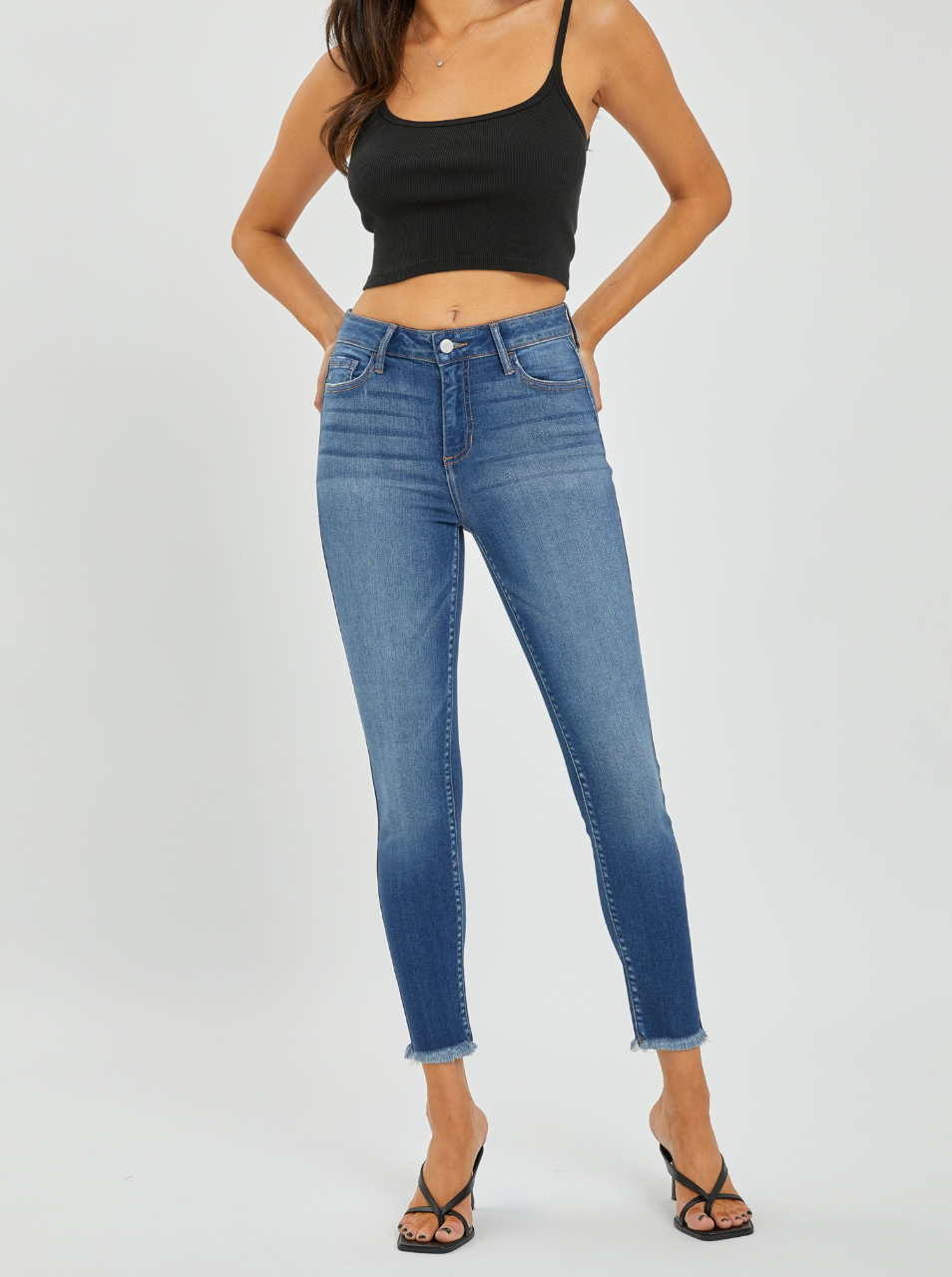Cello Mid Rise Fray Skinnies (Sizes 1-13)