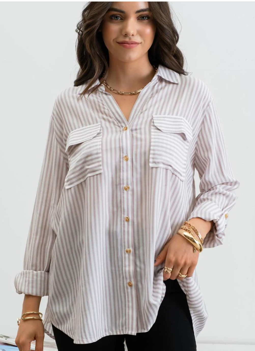 The Sarah Striped Top (S-L)