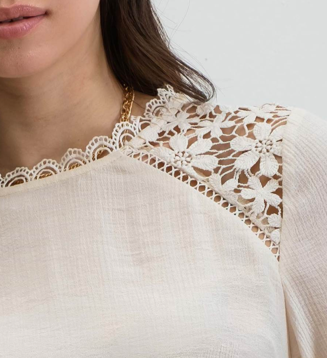 The Lillie Lace Top (S-L)(2 Colors)