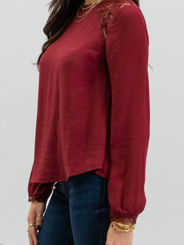 The Lillie Lace Top (S-L)(2 Colors)