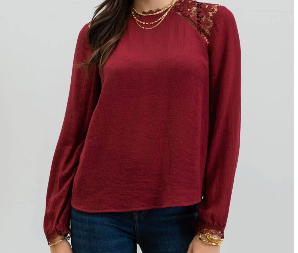 The Lillie Lace Top (S-L)(2 Colors)
