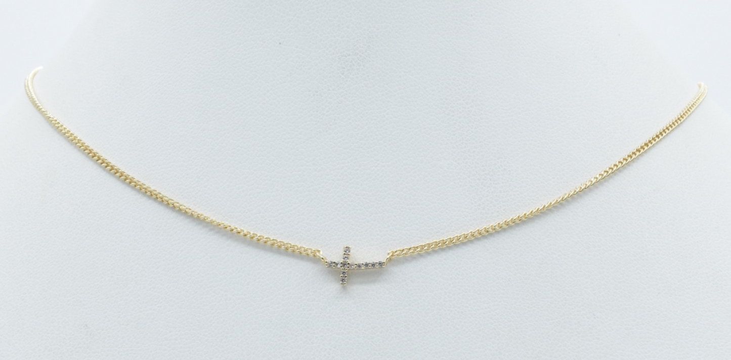 Gold Dainty Cross Necklace