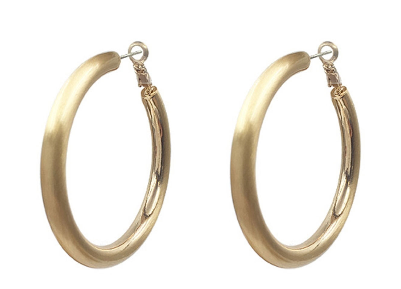 Satin Gold Hoop Earrings