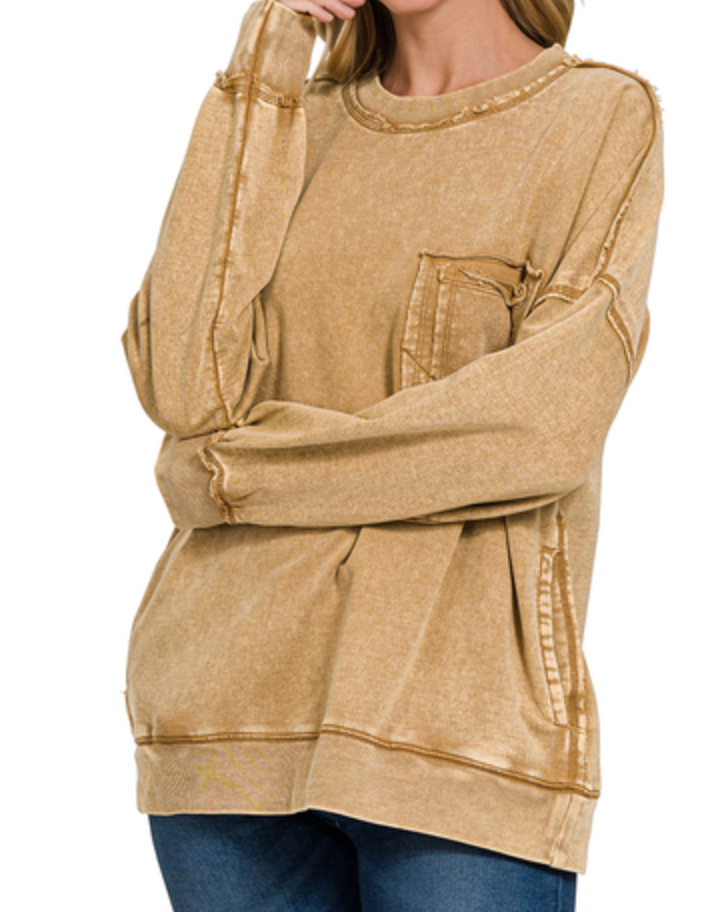The Kimmie Sweatshirt w/ Chest Pocket (5 colors)(S-XL)