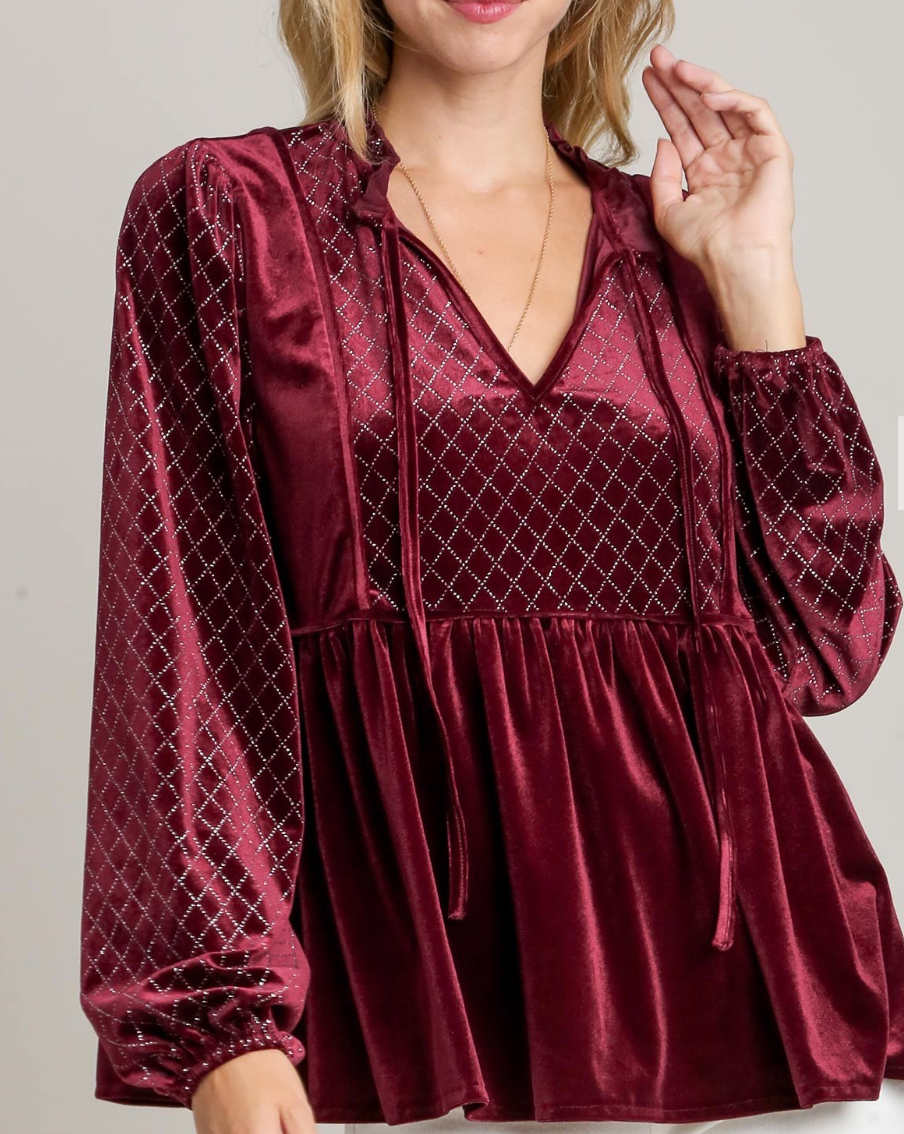 SALE! Velvet Top (2 Colors)(S-L)