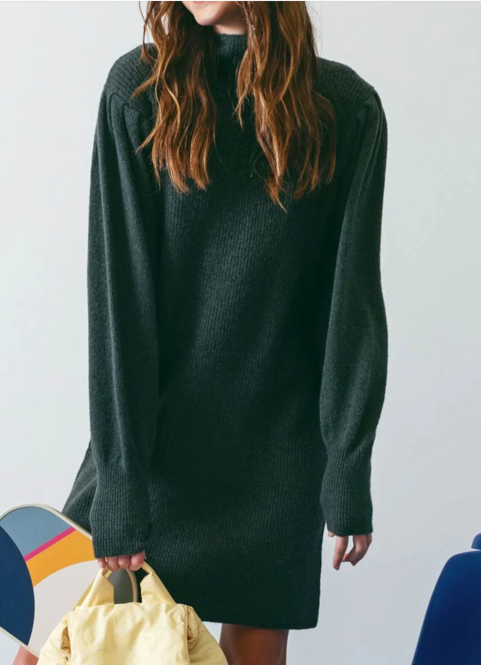 The Anslee Puff Sleeve Sweater Dress (S-L)(2 COLORS)