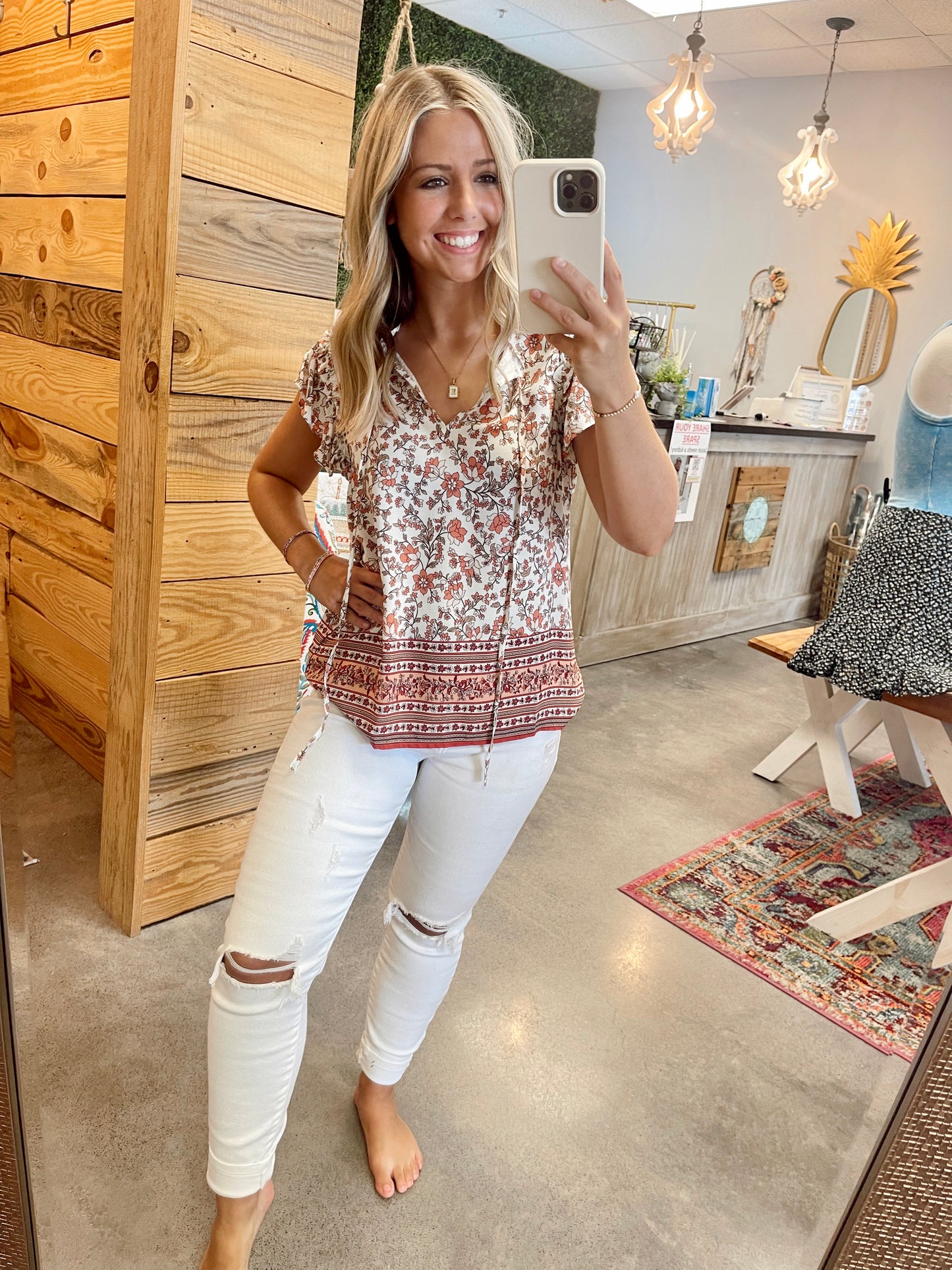 SALE! Flower Field Top (S-L) 2 COLORS