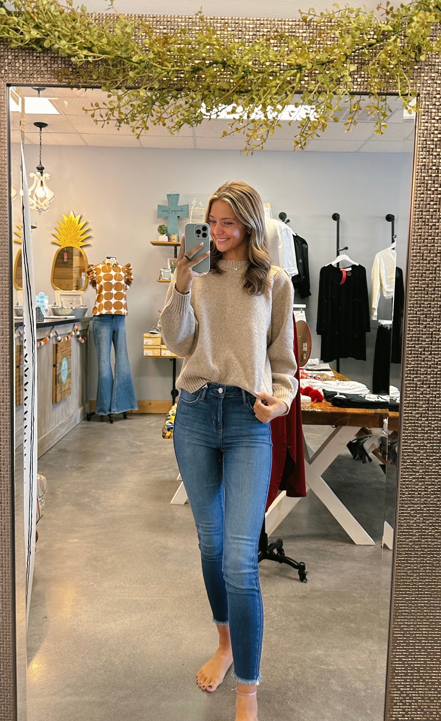 Long Puff Sleeve Sweater (S-L) (2 Colors)