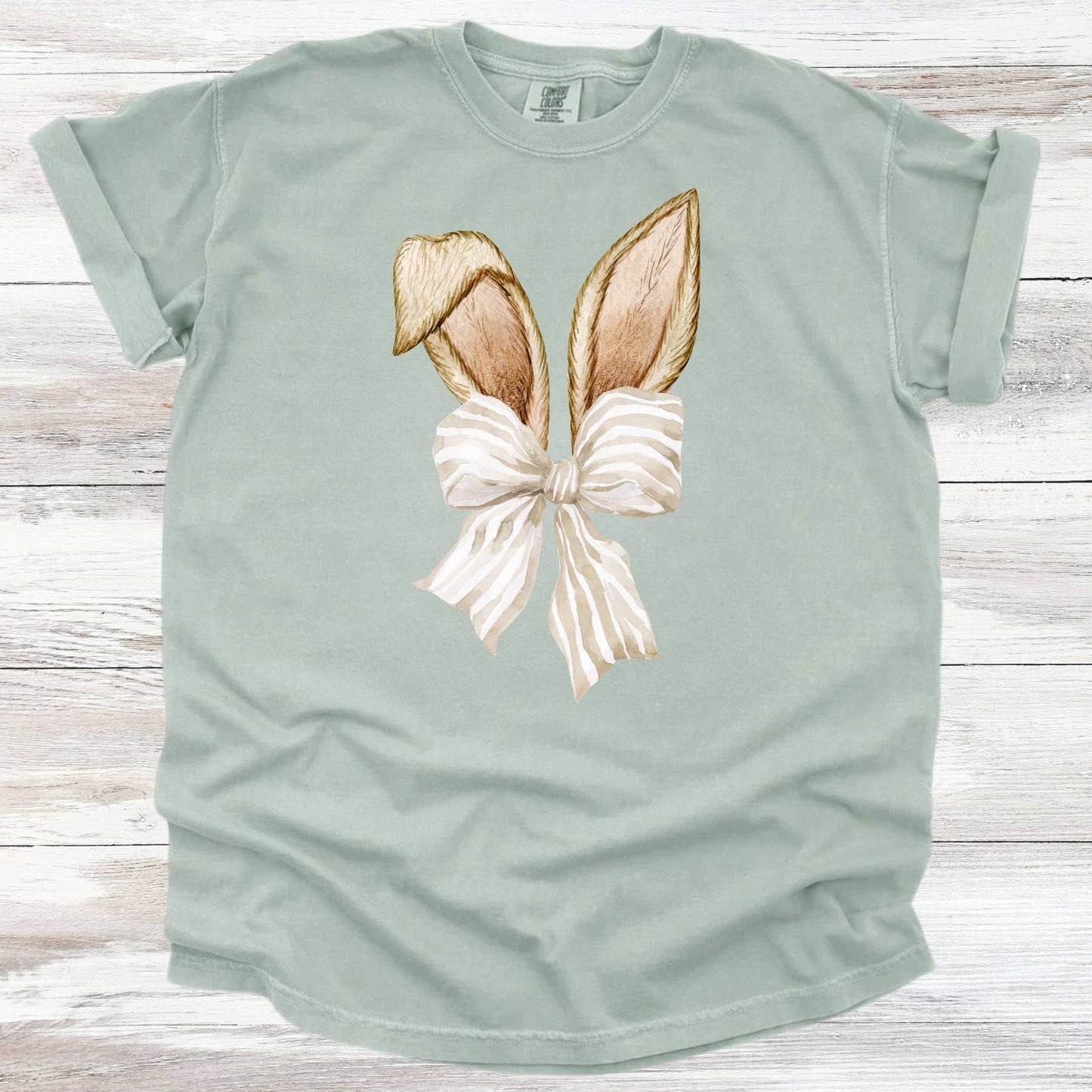 SALE!!!! Easter Bunny Ears Bow Tee (S-3X)