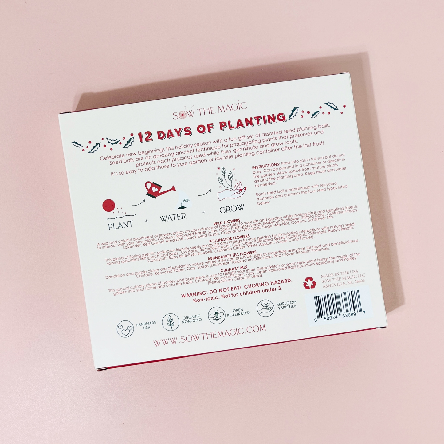 12 Days of Planting Christmas Seed Ball Set Advent Calendar