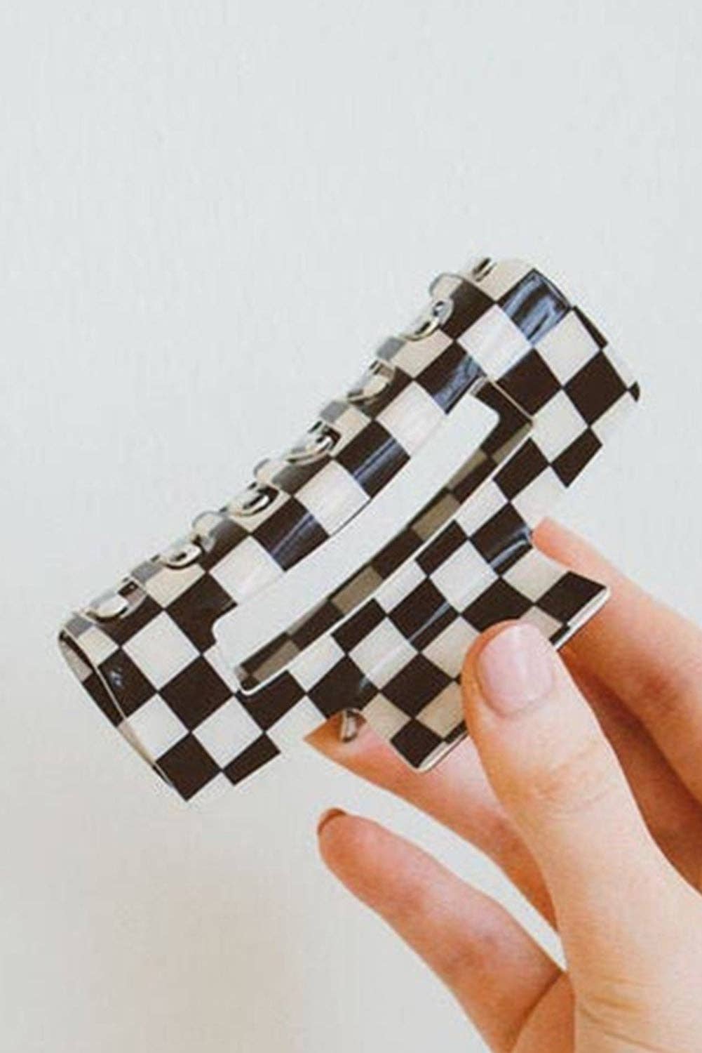Checkered Print Claw Clip