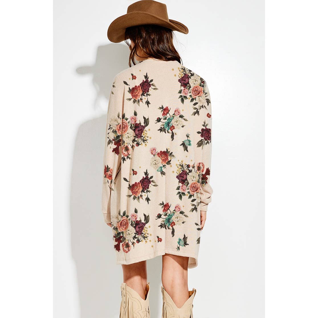 Floral print Knit casual style Cardigan (S-L)