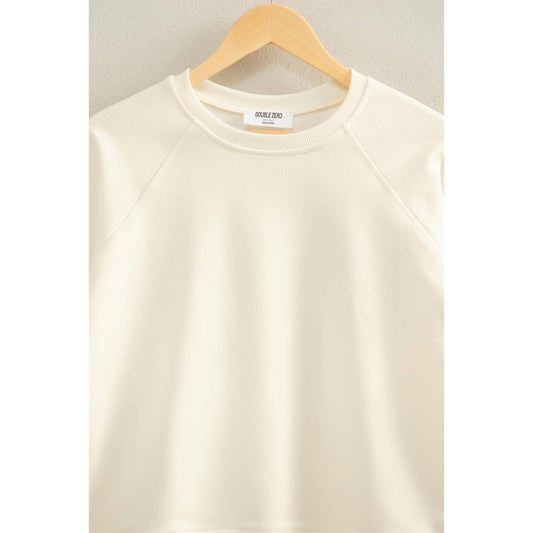 Crew Neck Raglan Sleeve Comfy Pullover Sweatshirt (S-L)