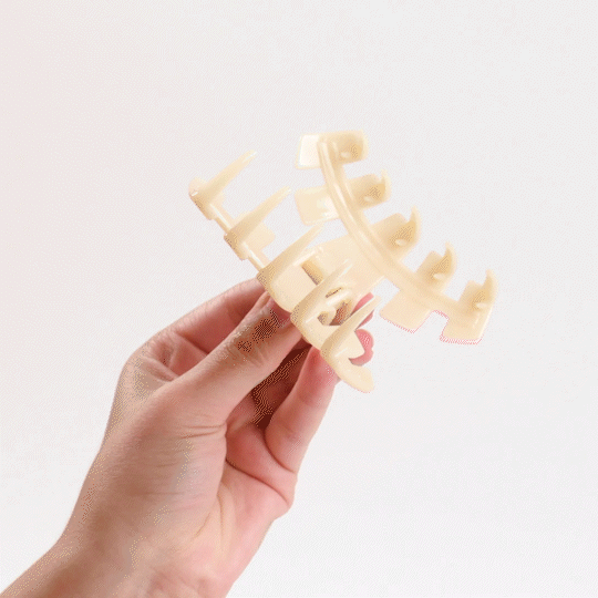 TELETIES - Classic Hair Clip | Large | Coconut White