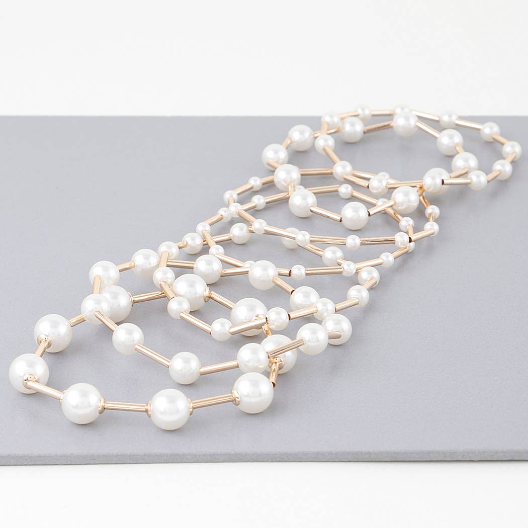 Multi Pearl Wire Bracelet