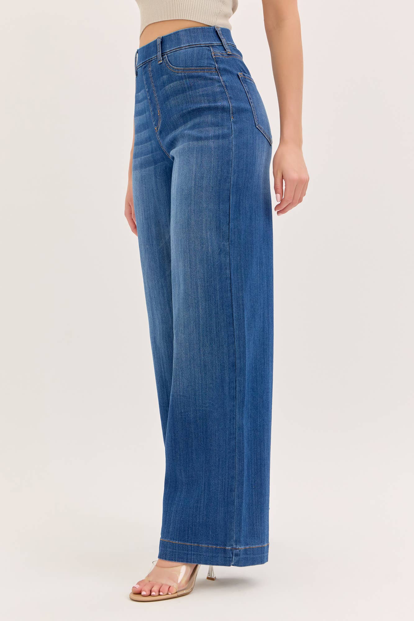 Cello Jeans - Comfort Medium High Rise Pull-On Wide Leg Denim (S-XL)