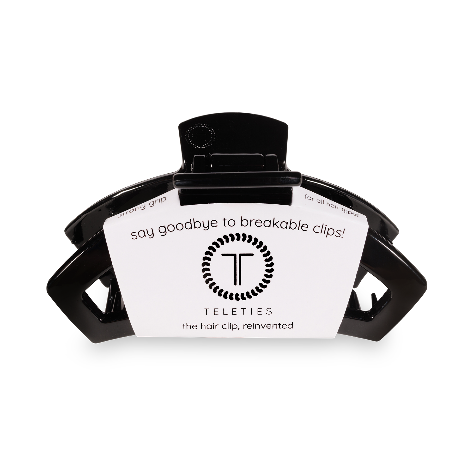 TELETIES - Open Hair Clip | Small | Jet Black