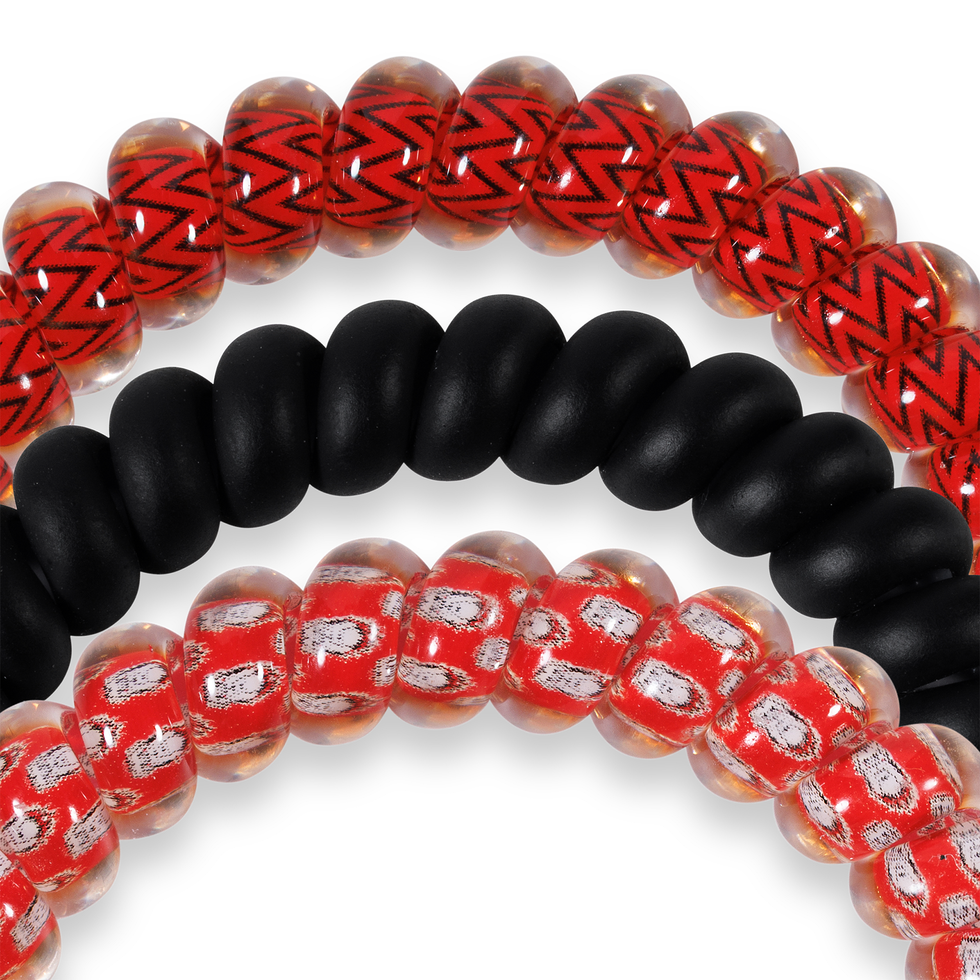 TELETIES - Spiral Hair Coils | Small | Go Dawgs! Hair Ties