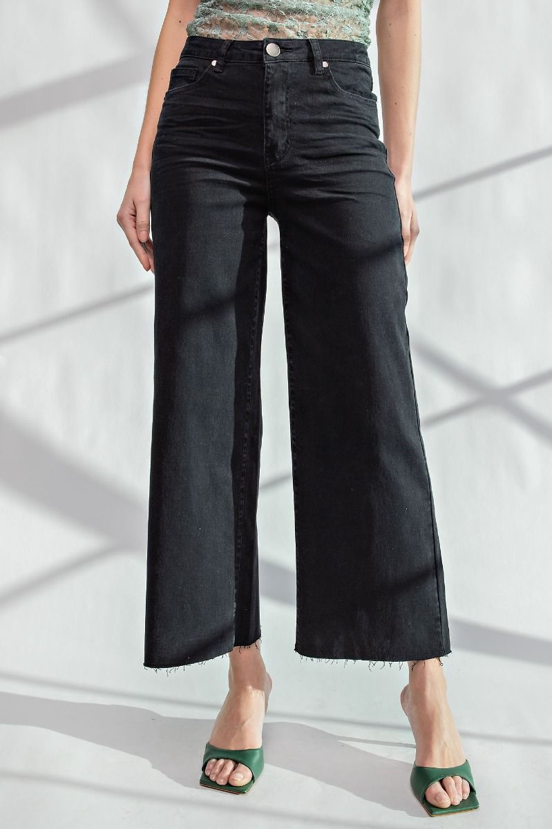 The Suzie Wide Leg Jeans in Black (S-L)