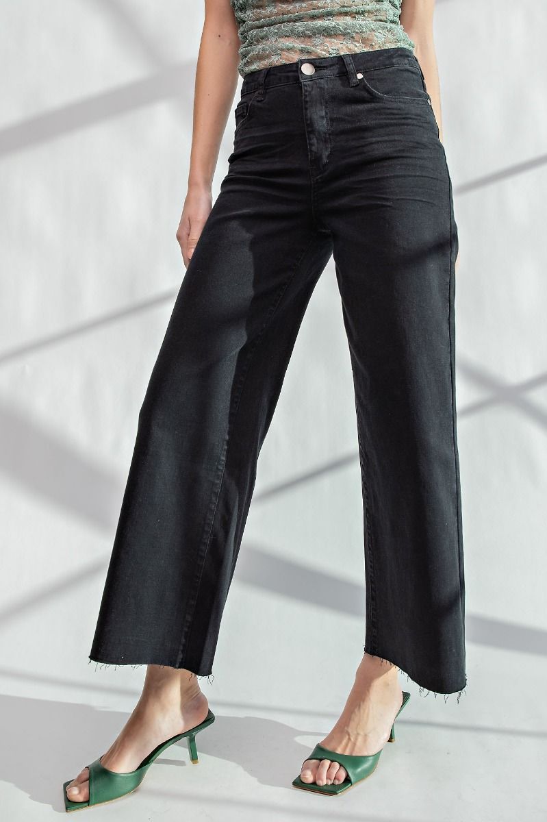 The Suzie Wide Leg Jeans in Black (S-L)