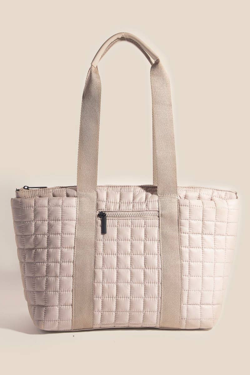 Quilted Nylon Tote Bag