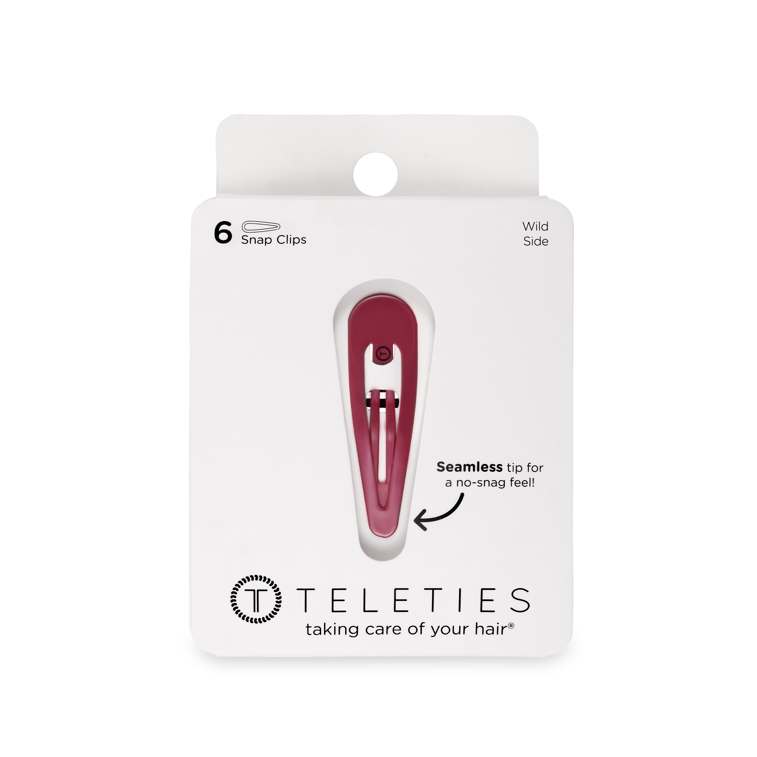 TELETIES - Burgundy Wild Side Snap Clips (6Ct)